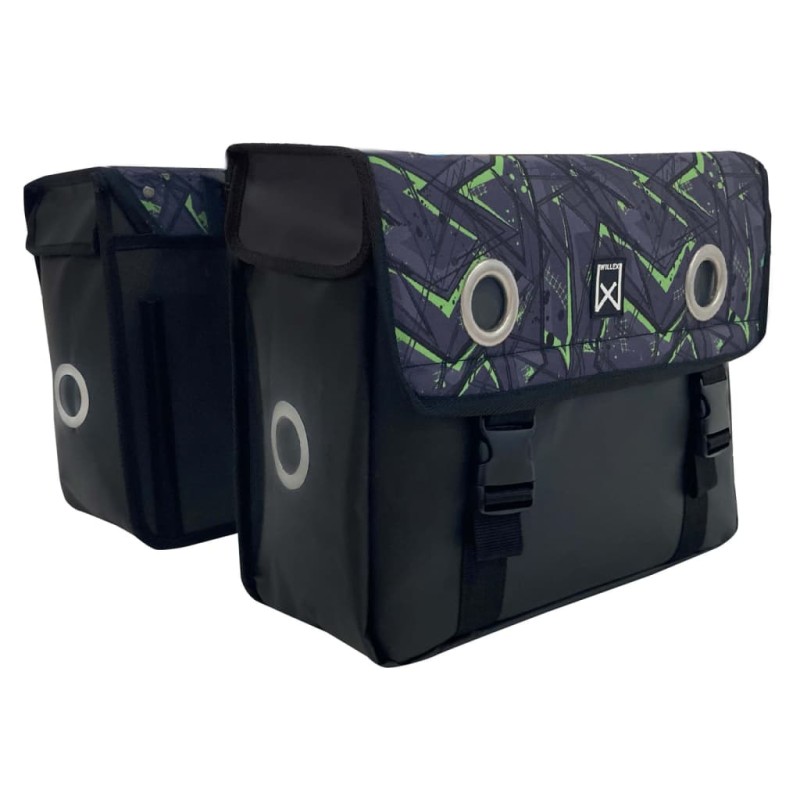 Willex Borse da Bicicletta Eco 30 L Tarpaulin Verde e Nero Willex Borse da Bicicletta Eco 30 L Tarpaulin Verde e Nero