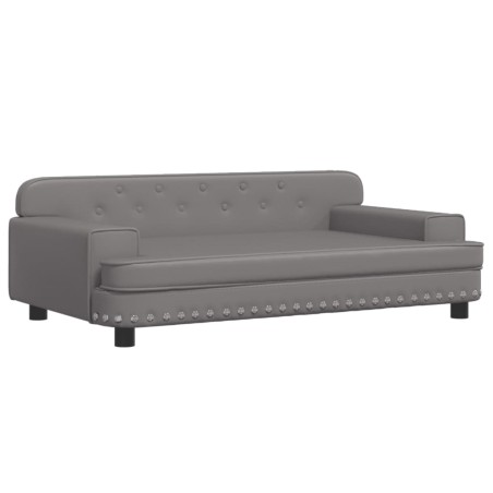 vidaXL Divano per Bambini Grigio 90x53x30 cm in Similpelle