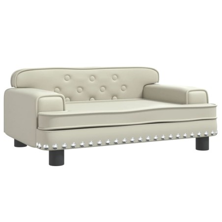 vidaXL Divano per Bambini Crema 70x45x30 cm in Similpelle