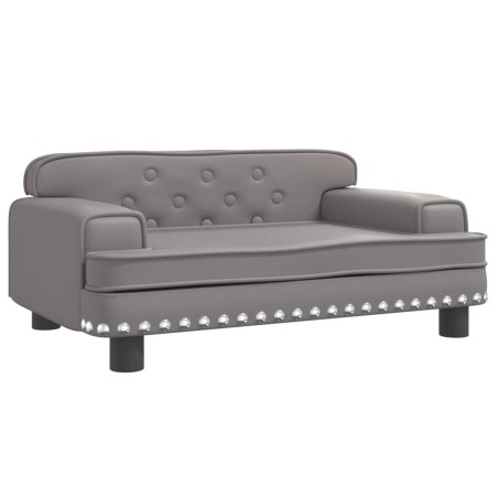 vidaXL Divano per Bambini Grigio 70x45x30 cm in Similpelle