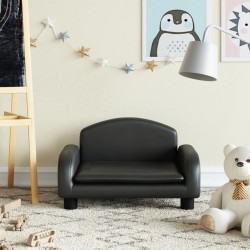 vidaXL Divano per Bambini Nero 50x40x30 cm in Similpelle