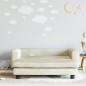 vidaXL Divano Bambini con Poggiapiedi Crema 100x50x30 cm in Velluto