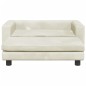 vidaXL Divano Bambini con Poggiapiedi Crema 100x50x30 cm in Velluto