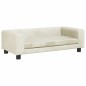 vidaXL Divano Bambini con Poggiapiedi Crema 100x50x30 cm in Velluto