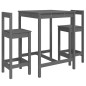 vidaXL Set Bar da Giardino 3 pz Grigio in Legno Massello di Pino vidaXL Set Bar da Giardino 3 pz Grigio in Legno Massello di Pino