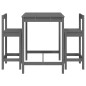 vidaXL Set Bar da Giardino 3 pz Grigio in Legno Massello di Pino vidaXL Set Bar da Giardino 3 pz Grigio in Legno Massello di Pino