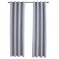 Tende Oscuranti con Anelli in Metallo 2 pz Grigie 140x175 cm Tende Oscuranti con Anelli in Metallo 2 pz Grigie 140x175 cm