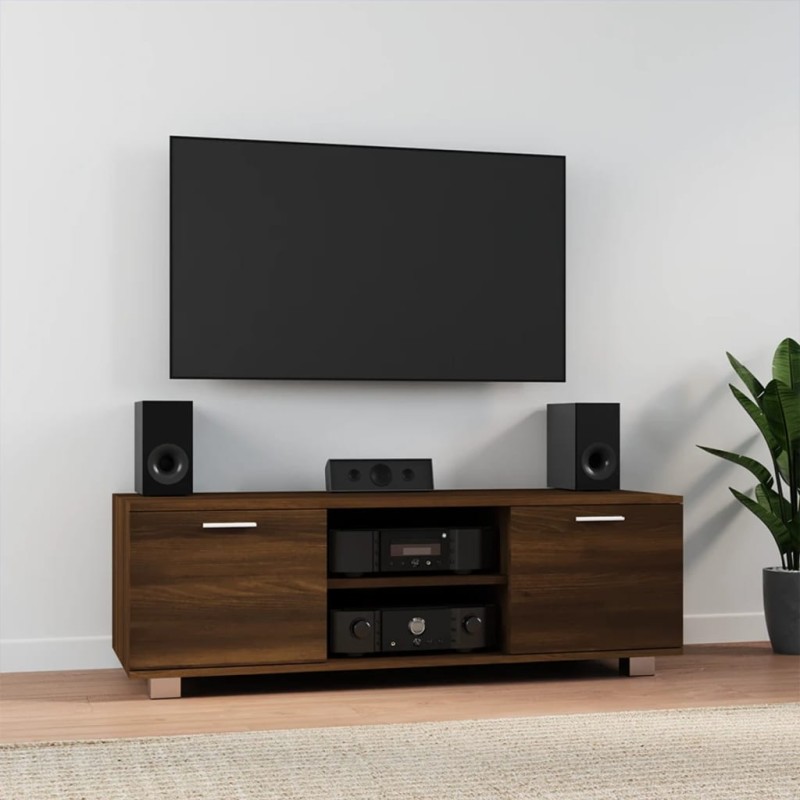 Mobile TV Rovere Marrone 120x40,5x35 cm in Legno Multistrato Mobile TV Rovere Marrone 120x40,5x35 cm in Legno Multistrato