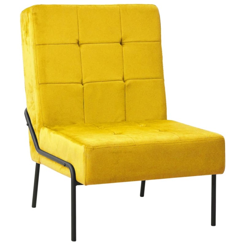 vidaXL Poltrona Relax 65x79x87 cm Giallo Senape in Velluto vidaXL Poltrona Relax 65x79x87 cm Giallo Senape in Velluto