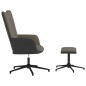 vidaXL Poltrona Relax con Poggiapiedi Grigio Scuro in Velluto e PVC vidaXL Poltrona Relax con Poggiapiedi Grigio Scuro in Velluto e PVC
