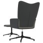 vidaXL Poltrona Relax con Poggiapiedi Grigio Scuro in Velluto e PVC vidaXL Poltrona Relax con Poggiapiedi Grigio Scuro in Velluto e PVC
