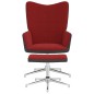 vidaXL Poltrona Relax con Poggiapiedi Rosso Vino in Velluto e PVC vidaXL Poltrona Relax con Poggiapiedi Rosso Vino in Velluto e PVC