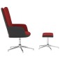 vidaXL Poltrona Relax con Poggiapiedi Rosso Vino in Velluto e PVC vidaXL Poltrona Relax con Poggiapiedi Rosso Vino in Velluto e PVC