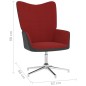 vidaXL Poltrona Relax con Poggiapiedi Rosso Vino in Velluto e PVC vidaXL Poltrona Relax con Poggiapiedi Rosso Vino in Velluto e PVC