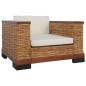 vidaXL Poltrona con Cuscini Marrone in Rattan Naturale vidaXL Poltrona con Cuscini Marrone in Rattan Naturale