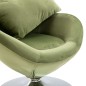 vidaXL Poltrona a Uovo Girevole con Cuscino Verde Chiaro in Velluto