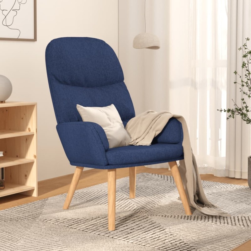 vidaXL Sedia Relax Blu in Tessuto vidaXL Sedia Relax Blu in Tessuto