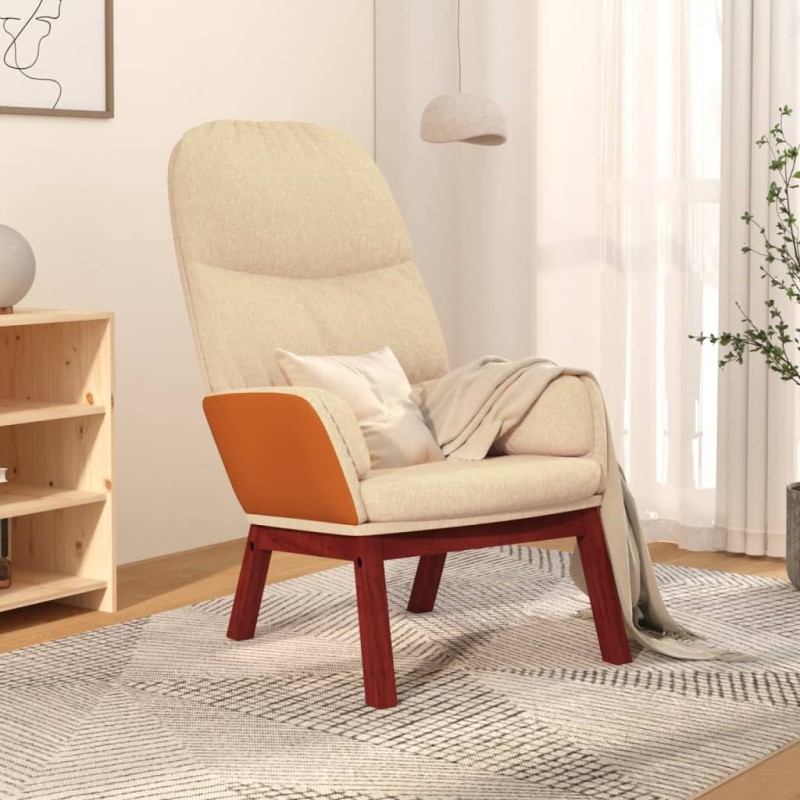 vidaXL Poltrona Relax Crema in Tessuto vidaXL Poltrona Relax Crema in Tessuto