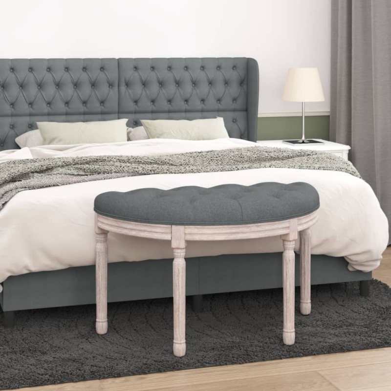 vidaXL Panca Grigio Scuro 81,5x41x49 cm in Tessuto