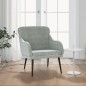 vidaXL Poltrona Grigio Chiaro 63x76x80 cm Velluto vidaXL Poltrona Grigio Chiaro 63x76x80 cm Velluto