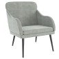 vidaXL Poltrona Grigio Chiaro 63x76x80 cm Velluto vidaXL Poltrona Grigio Chiaro 63x76x80 cm Velluto
