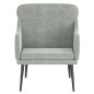 vidaXL Poltrona Grigio Chiaro 63x76x80 cm Velluto vidaXL Poltrona Grigio Chiaro 63x76x80 cm Velluto