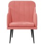 vidaXL Poltrona Rosa 63x76x80 cm Velluto vidaXL Poltrona Rosa 63x76x80 cm Velluto