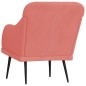 vidaXL Poltrona Rosa 63x76x80 cm Velluto vidaXL Poltrona Rosa 63x76x80 cm Velluto