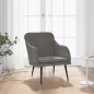vidaXL Poltrona Grigio Scuro 63x76x80 cm Velluto vidaXL Poltrona Grigio Scuro 63x76x80 cm Velluto