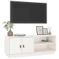 Mobile Porta TV Bianco 105x34x40 cm in Legno Massello di Pino Mobile Porta TV Bianco 105x34x40 cm in Legno Massello di Pino