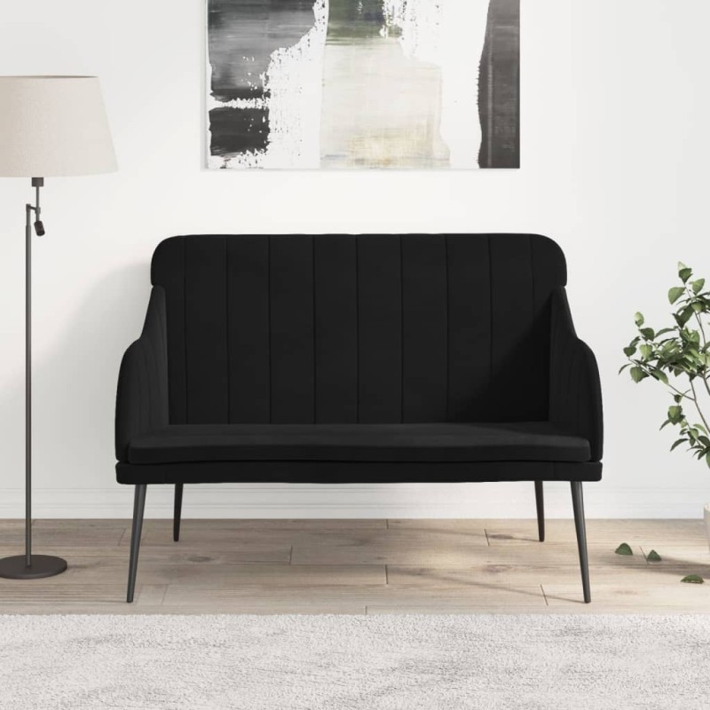 vidaXL Panca Nera 110x76x80 cm in Velluto vidaXL Panca Nera 110x76x80 cm in Velluto