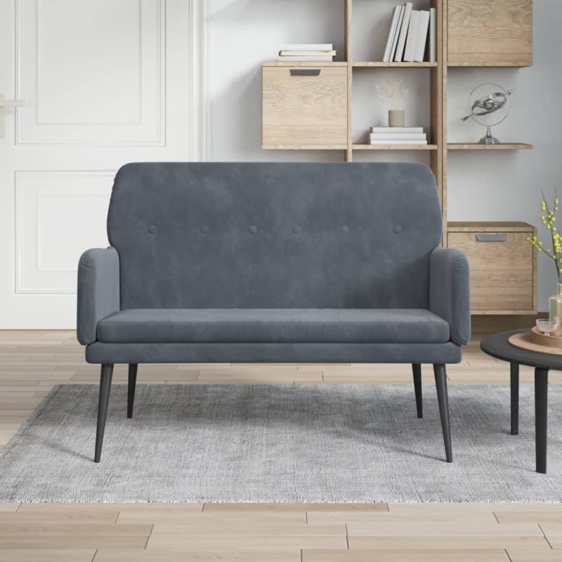 vidaXL Panca Grigio Scuro 108x79x79 cm in Velluto