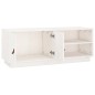 Mobile Porta TV Bianco 105x34x40 cm in Legno Massello di Pino Mobile Porta TV Bianco 105x34x40 cm in Legno Massello di Pino