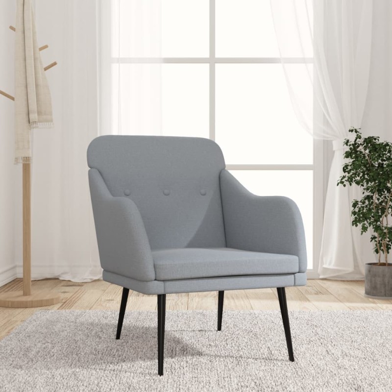 vidaXL Poltrona Grigio Chiaro 63x76x80 cm in Tessuto vidaXL Poltrona Grigio Chiaro 63x76x80 cm in Tessuto
