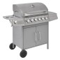 vidaXL Griglia Barbecue a Gas 6+1 Fornelli Argento vidaXL Griglia Barbecue a Gas 6+1 Fornelli Argento