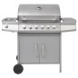 vidaXL Griglia Barbecue a Gas 6+1 Fornelli Argento vidaXL Griglia Barbecue a Gas 6+1 Fornelli Argento