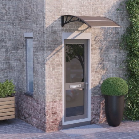 vidaXL Tettoia per Porta Nera 100x75 cm Policarbonato