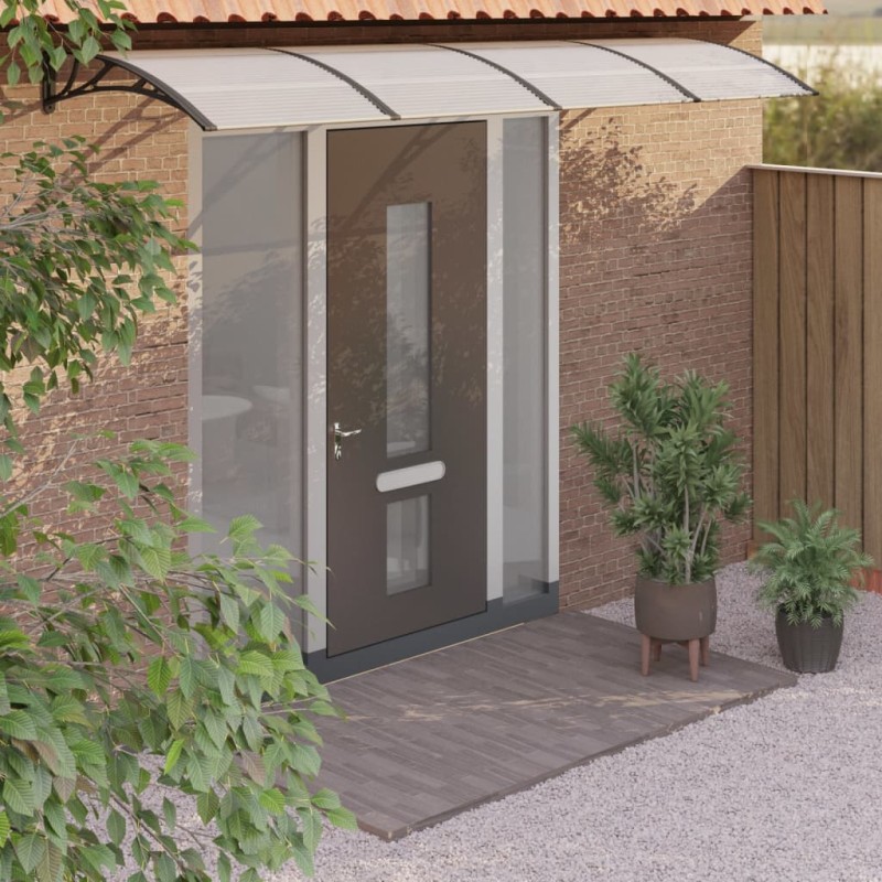 vidaXL Tettoia per Porta Nera 400x100 cm in Policarbonato vidaXL Tettoia per Porta Nera 400x100 cm in Policarbonato