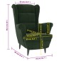 vidaXL Poltrona Verde Scuro Velluto vidaXL Poltrona Verde Scuro Velluto