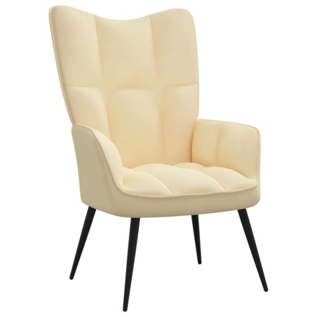 vidaXL Poltrona Relax Bianco Crema in Velluto