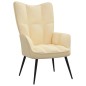 vidaXL Poltrona Relax Bianco Crema in Velluto vidaXL Poltrona Relax Bianco Crema in Velluto