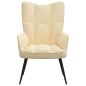 vidaXL Poltrona Relax Bianco Crema in Velluto vidaXL Poltrona Relax Bianco Crema in Velluto