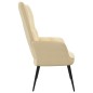 vidaXL Poltrona Relax Bianco Crema in Velluto vidaXL Poltrona Relax Bianco Crema in Velluto