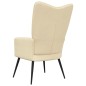 vidaXL Poltrona Relax Bianco Crema in Velluto vidaXL Poltrona Relax Bianco Crema in Velluto