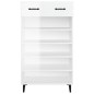 Scarpiera Bianco Lucido 60x35x105 cm in Legno Multistrato Scarpiera Bianco Lucido 60x35x105 cm in Legno Multistrato