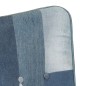 vidaXL Poltrona con Poggiapiedi Blu Denim Patchwork in Tela vidaXL Poltrona con Poggiapiedi Blu Denim Patchwork in Tela