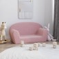 vidaXL Divano per Bambini 2 Posti Rosa in Morbido Peluche vidaXL Divano per Bambini 2 Posti Rosa in Morbido Peluche