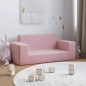 vidaXL Divano per Bambini 2 Posti Rosa in Morbido Peluche vidaXL Divano per Bambini 2 Posti Rosa in Morbido Peluche