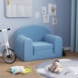 vidaXL Divano per Bambini Blu in Morbido Peluche