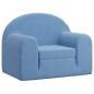 vidaXL Divano per Bambini Blu in Morbido Peluche